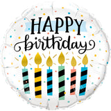 Birthday Candles & Dots  Foil Balloon