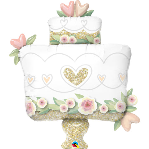 Glitter  Wedding Cake Super Shp Foil Balloon