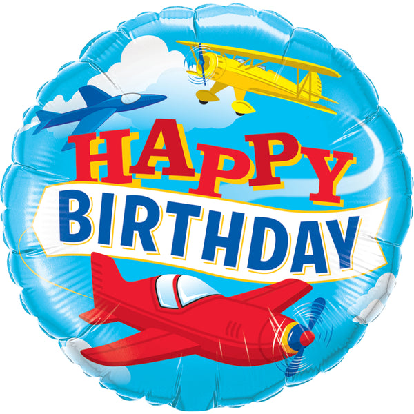 Birthday Airplanes  Foil Balloon