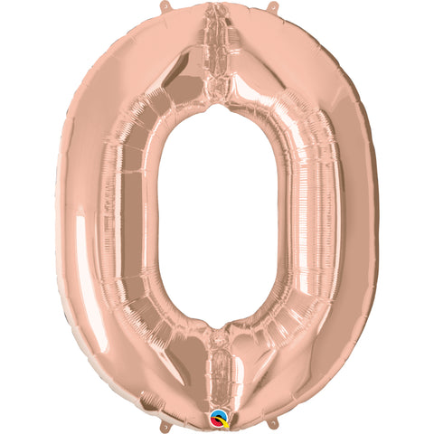  Rose Gold Foil Balloon # Zero Shape 39 inch 
