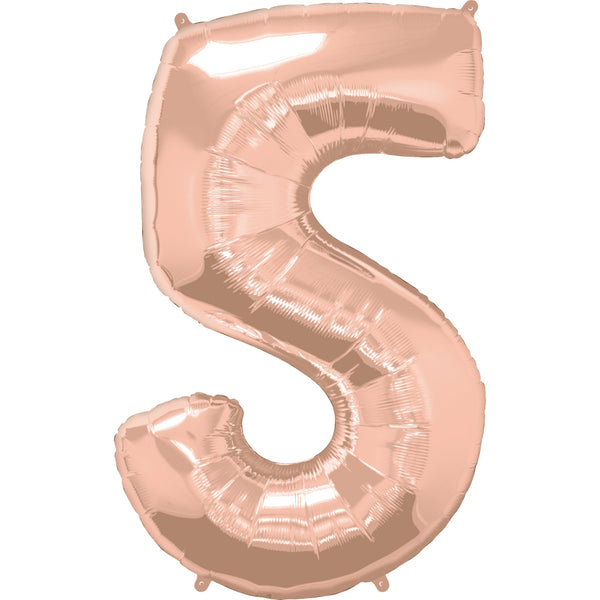  Rose Gold Foil Balloon #5 Shape 44 inch 