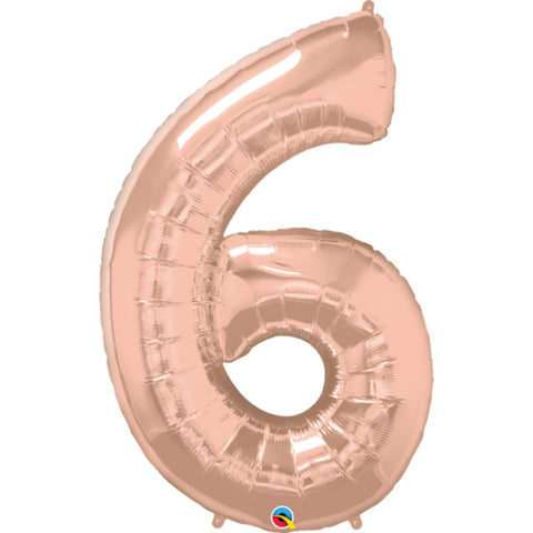  Rose Gold Foil Balloon #6 Shape 42 inch 