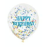 Happy Birthday Clear Balloons With Confetti 