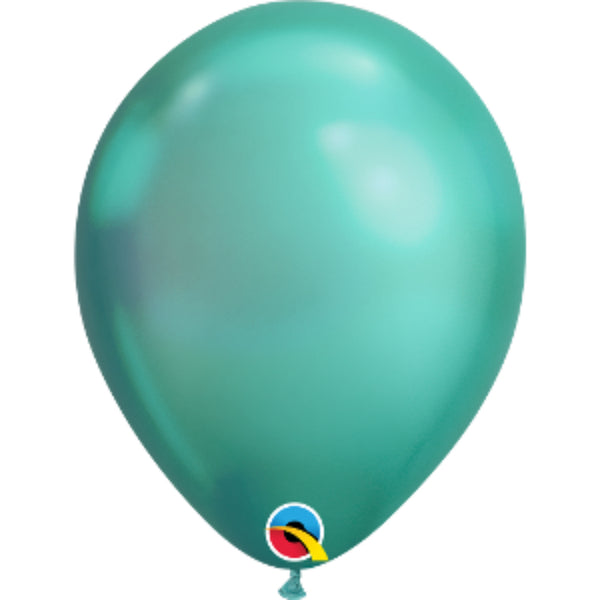   11in Chrome Green Plain Balloons 6 pieces