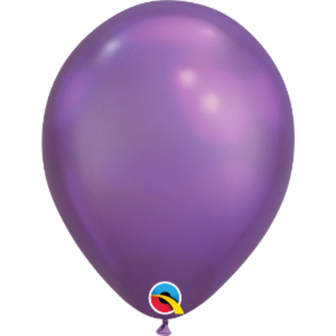   11in Chrome Purple Plain Balloons 6 pieces
