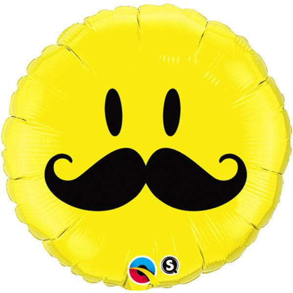Smile Face Mostache  Foil Balloon