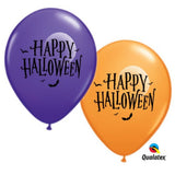 Hloween Moon&Bats Orange & Purple11in Latex Balloon 50Pcs