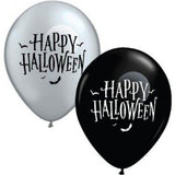 Halloween Moon & Bats Onyx Black & Silver 50Pcs