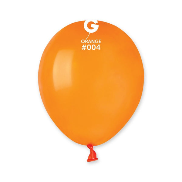 5in Round Orange Latex Balloons