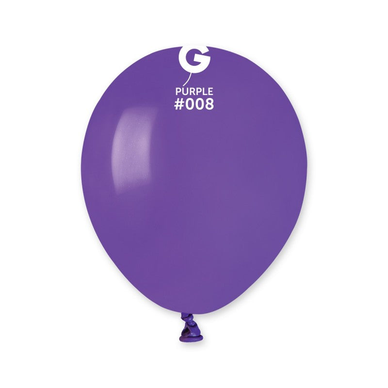  5in Round Purple Latex Balloons
