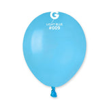  5in Round Light Blue Latex Balloons