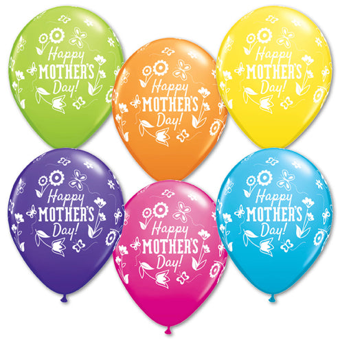  Mothers Day Spring Time Floral Tropi Assrt.11in Latex Balloons 50C