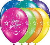 New Year Party Fantasy Assorted 11in Round Latex Bln 25 pcs