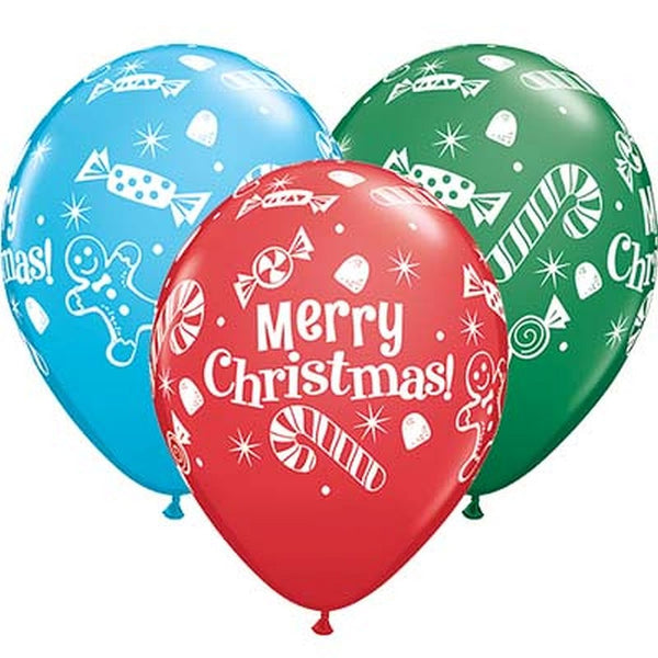  Christmas Candies & Treats Assorted 11in Latex Balloons 25pcs/pack