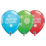  Merry Christmas Snowflakes 11in Asst Latex 6 pieces