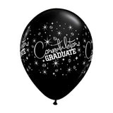Congratulations Graduate 11In Latex Onyx Black 6Pcs