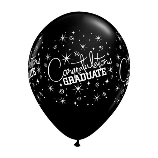 Congratulations Graduate 11In Latex Onyx Black 6Pcs