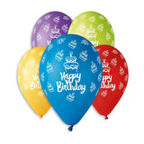  12in Happy Birthday Printed Latex Balloons Asst 100 pieces