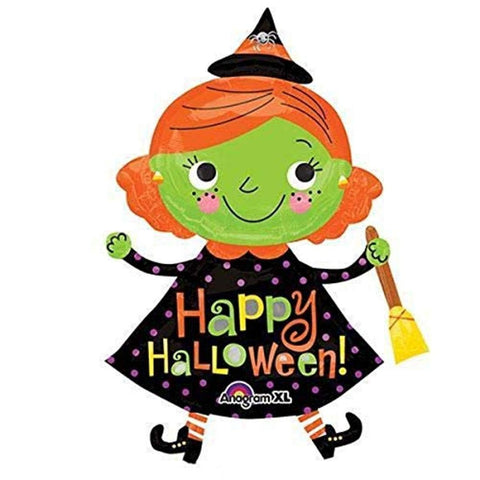 Halloween Cute Witch SuperShape XL 33in Foil Balloon