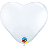 11in White Heart Latex Balloon 100CT