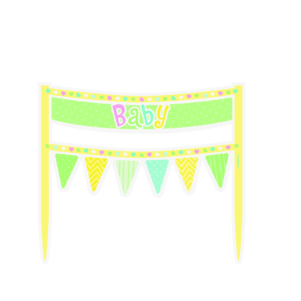 Cake Banners Dots Baby Shower 
