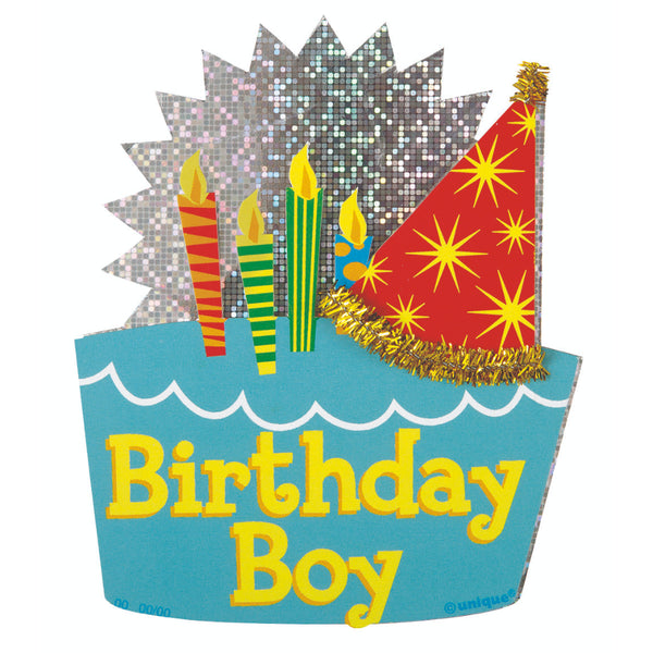 Birthday Boy Party Hat Deluxe Button 