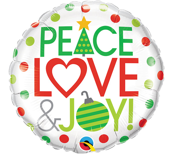  Peace Love & Joy Christmas Foil Balloon