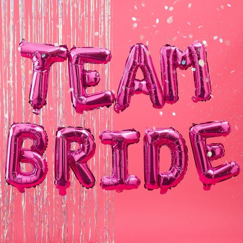 Hot Pink Team Bride Balloon Bunting