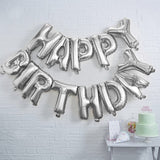 Pick & Mix Silver Happy Birthday Foil Balloon Bunting