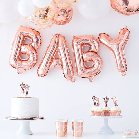 Baby Balloon Bunting Rose Gold 