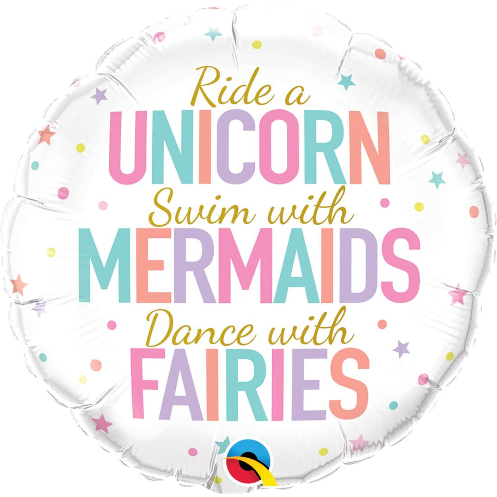 Unicorn Mermaids Fairies Foil Balloon 18In