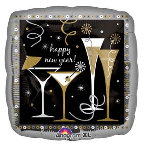 Toast To The New Year Square Foil Balloon 18Inch S40