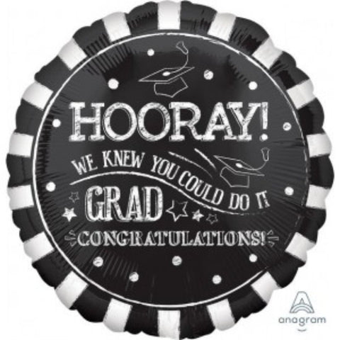Hooray Graduation Foil Balloon 18In