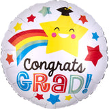 Congrats Graduation Happy Star Foil Balloon 18In