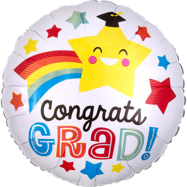Congrats Graduation Happy Star Foil Balloon 18In
