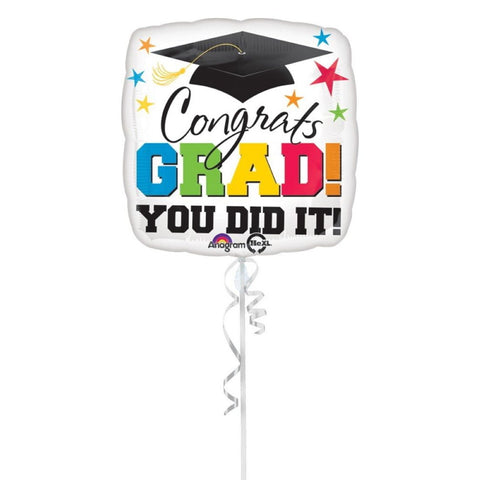 Congrats Grad You Did It Square Foil Balloon 18In