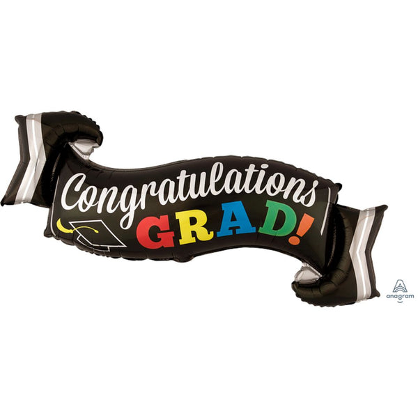 Congratulations Grad Banner Supershape Foil Balloon 40In