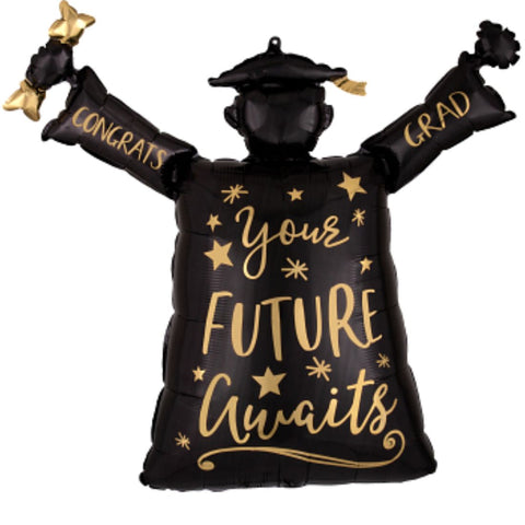 Your Future Awaits Graduation Supershape Foil Balloon 73cmx63cm