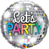 Let's Party Disco Ball
 Round Foil Balloon 18In