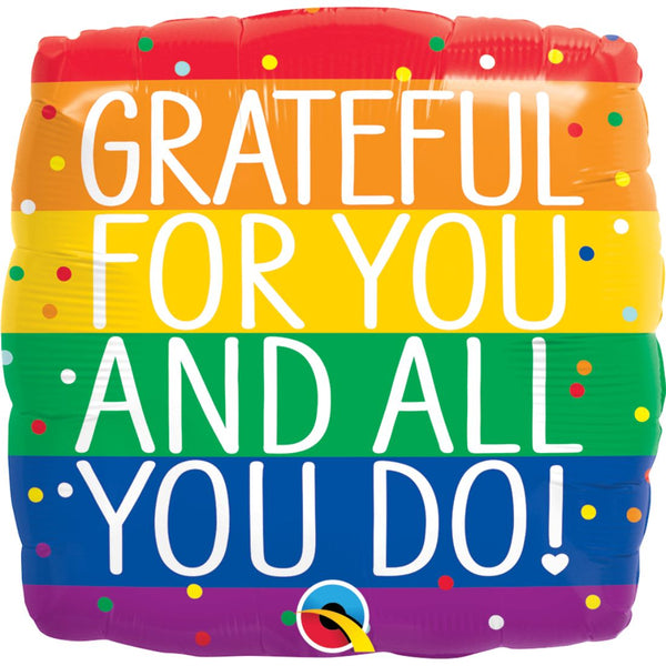 Grateful For You & All You Do Square Foil Balloon 18In