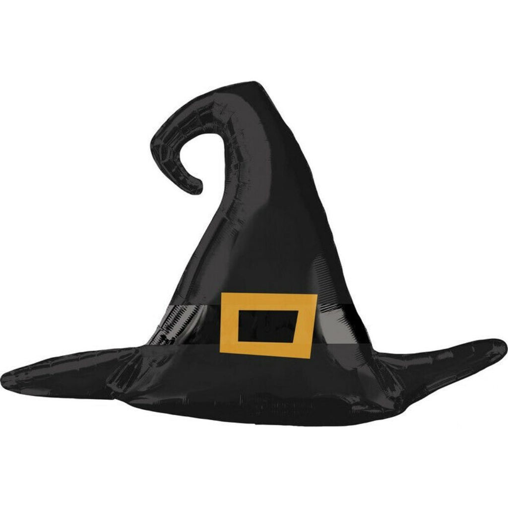 Witch Hat Satin Black Supershape Foil Balloon