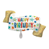 Birthday Banner Holo Supershape Balloon
