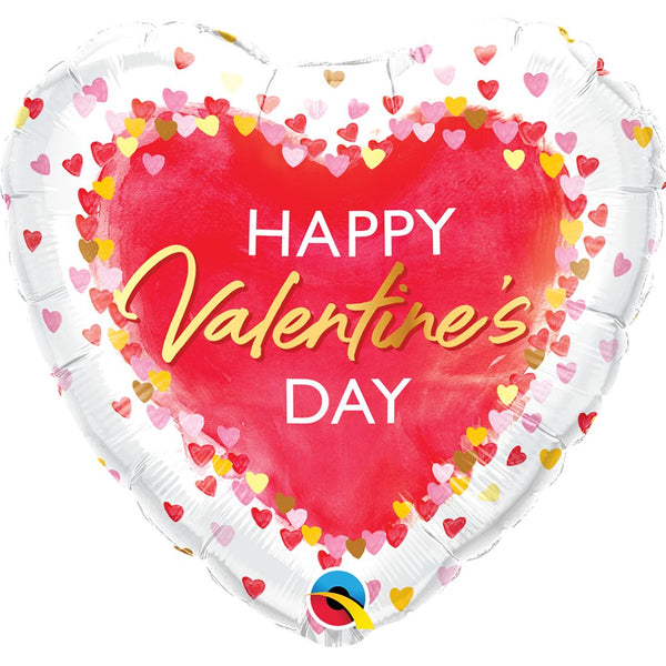 Valentine’s Watercolour Hearts 18" Foil Balloon