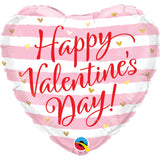 Valentine’s Pink Stripes 18" Foil Balloon