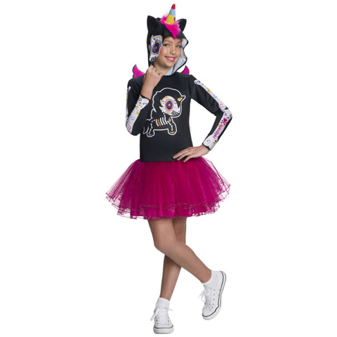 Dia De Los Muertos Caramelo Unicorno Girl Costume