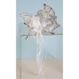 Fancy Mask White With Sequins Half Mask