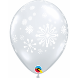  11in Contemporary Snowflakes Diamond Cleear Ltx 25pcs/pack