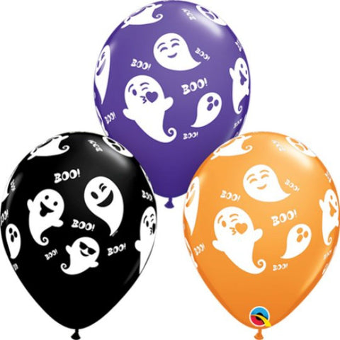 11in Emoticon Ghost Latex Balloon 6Pcs