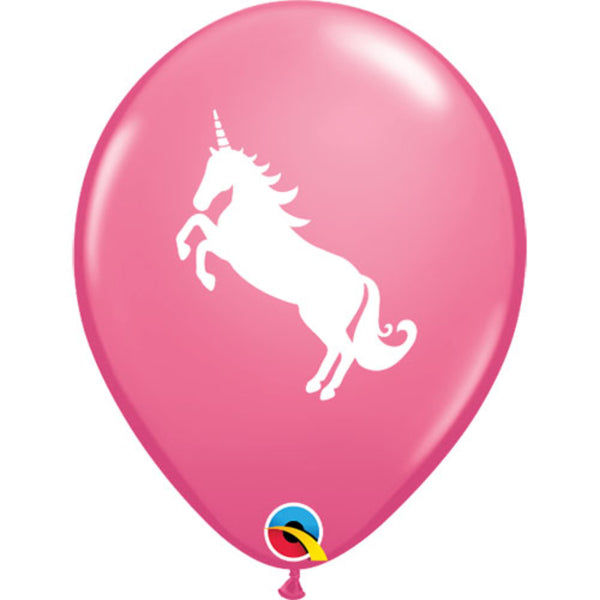  11in Latex Unicorn Printed Balloons Pink 6 pieces