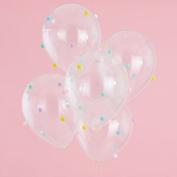 Pastel Pom Pom Balloons